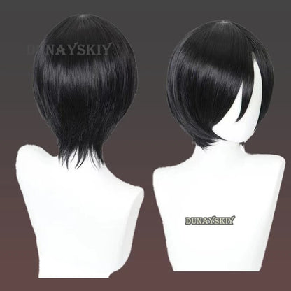 Short black wig for Resident Evil Ada Wong cosplay costume with sleek style and layered cut