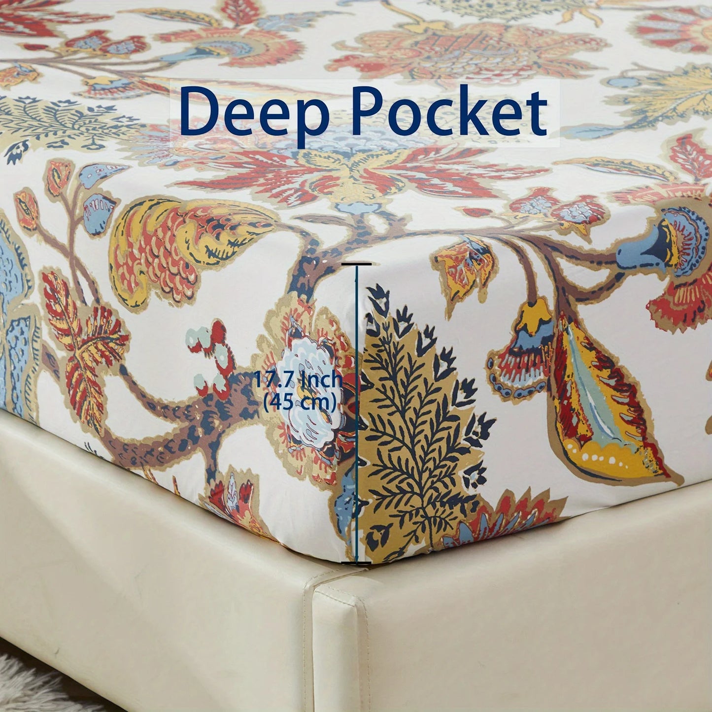EtherealBe Egyptian cotton fitted sheet set with deep pocket design for 17.7-inch mattresses