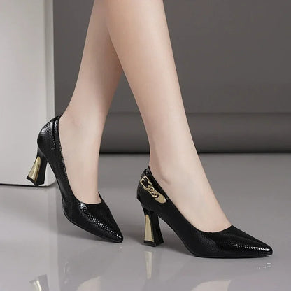 EtherealBe elegant designer party pumps with unique heeled design in black for a stylish look