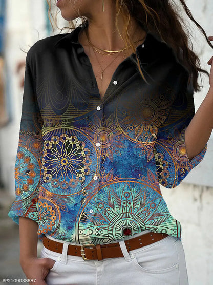 EtherealBe elegant floral print blouse for women in vibrant colors with intricate patterns and stylish cut