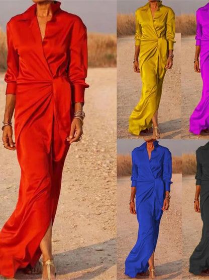 EtherealBe elegant long sleeve split dress in various colors for a chic and stylish look