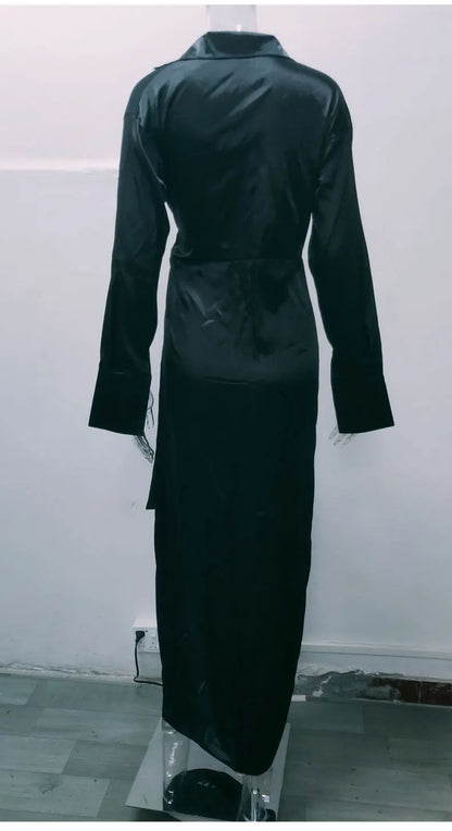 Elegant long sleeve split dress by EtherealBe with a stylish back design