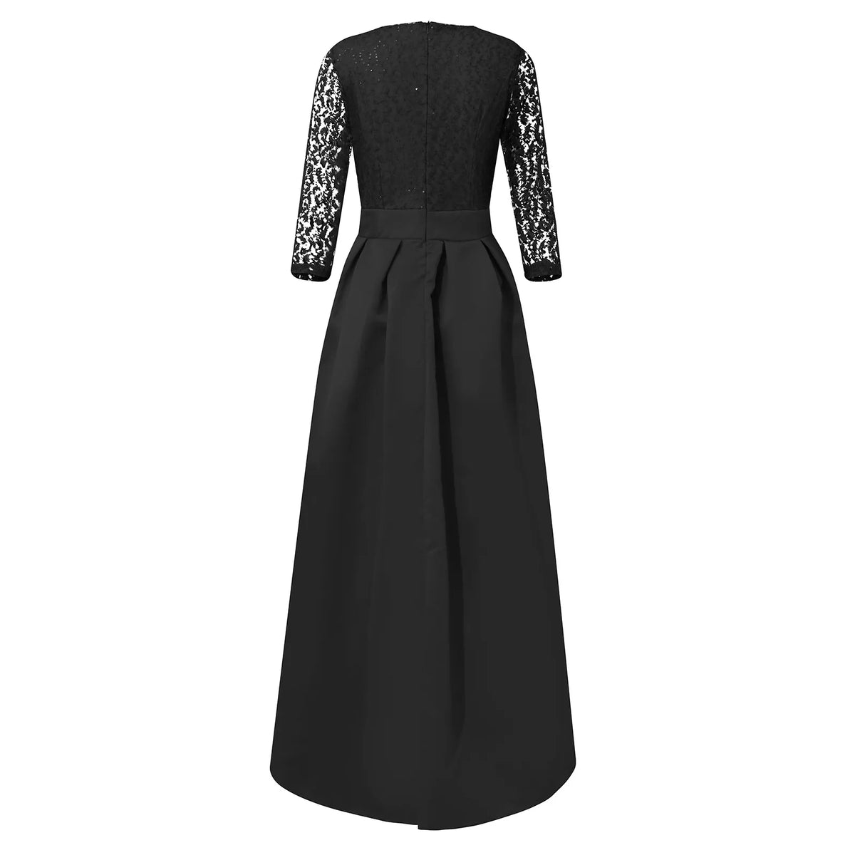 Elegant prom and gala dresses featuring a lace bodice and flowing black skirt for an sophisticated look