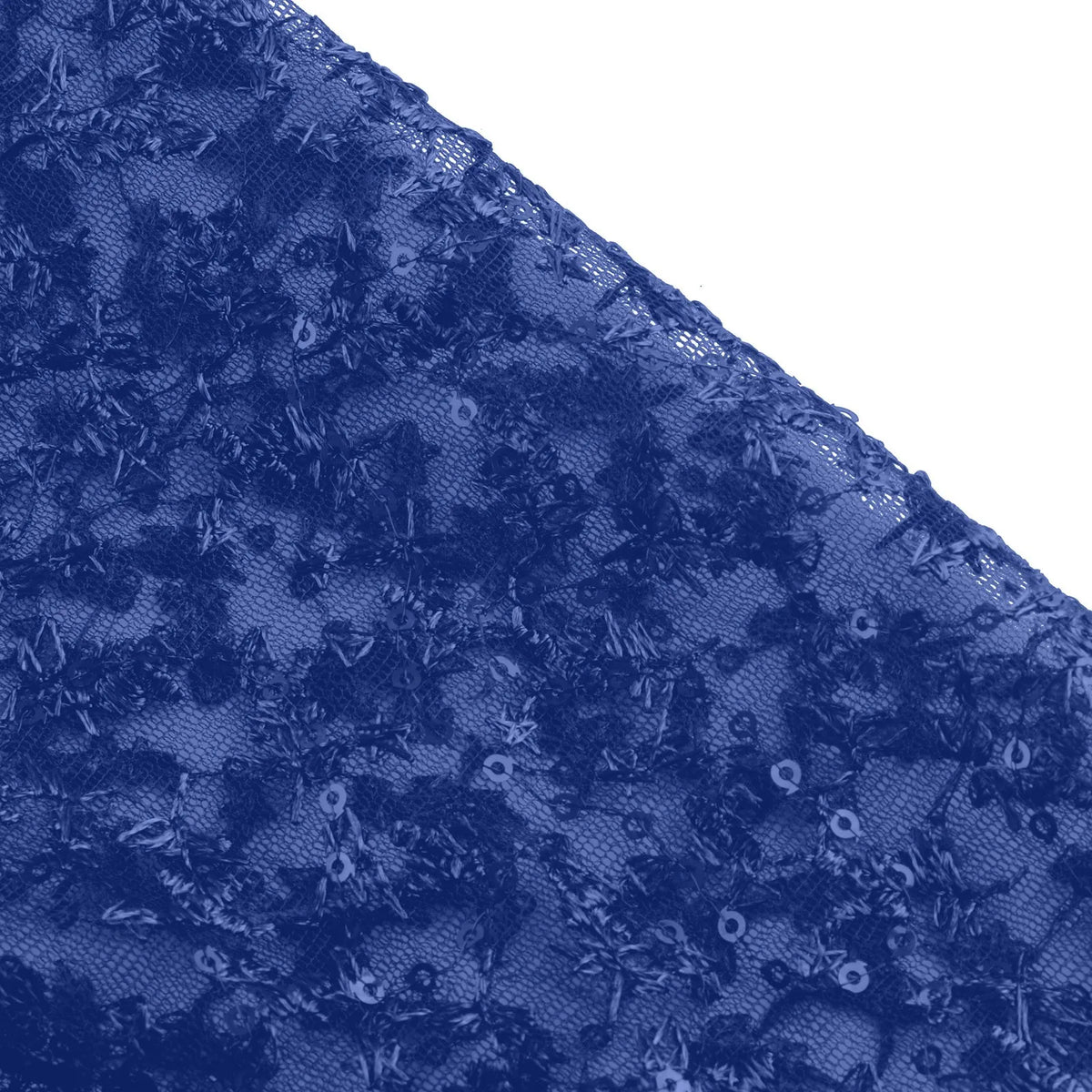 Close-up of delicate navy fabric showcasing intricate detail for elegant prom and gala dresses