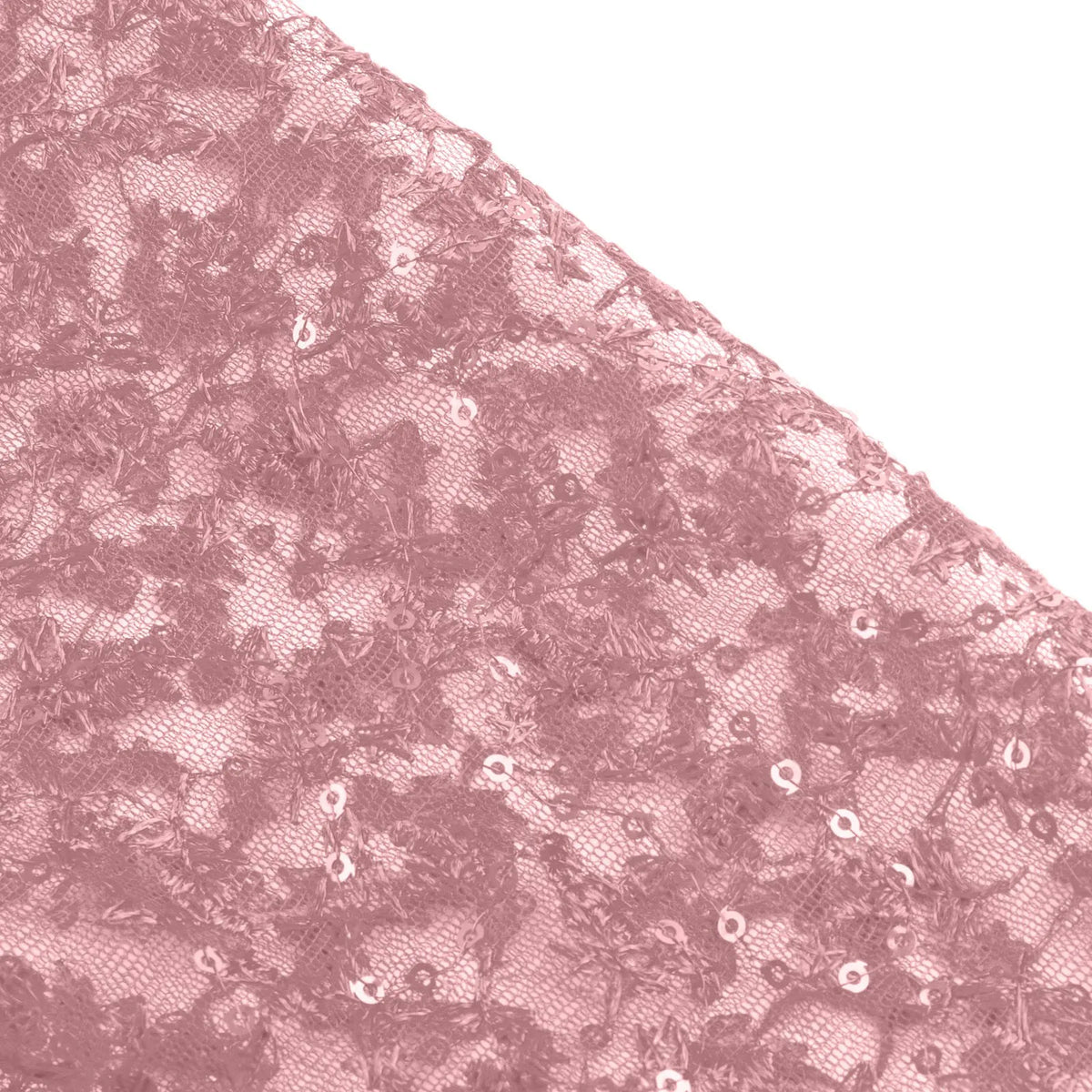 Close-up of luxurious fabric for elegant prom and gala dresses with intricate sequins in a soft pink hue