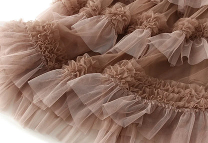 EtherealBe elegant ruffle edge skirt for women in soft tulle with delicate gathered detailing