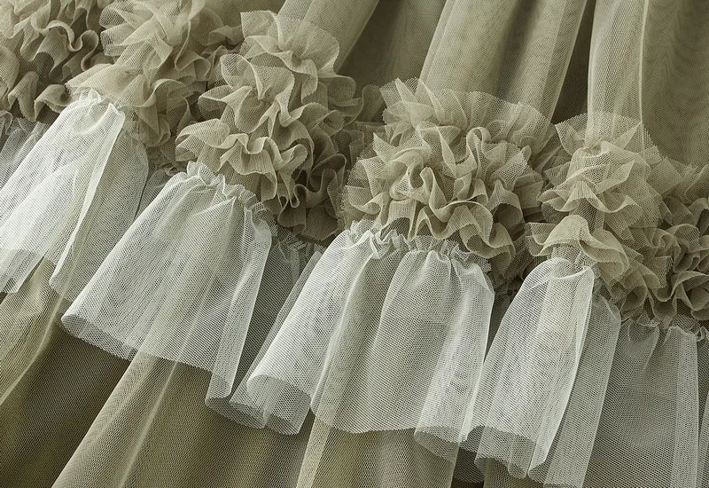EtherealBe elegant ruffle edge skirt for women featuring soft tulle with intricate ruffles