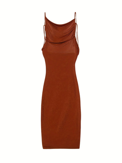 EtherealBe elegant womens strapless evening gown in a rich brown hue with a sleek silhouette