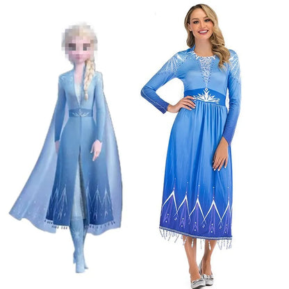 EtherealBe Elsa adult cosplay costume in blue with detailed design and long sleeves