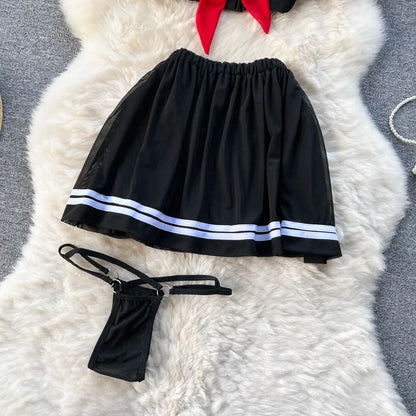 Black skirt and matching thong for an erotic sailor cosplay costume by EtherealBe