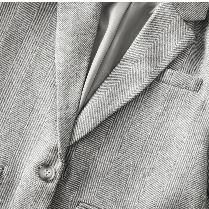 Gray striped EtherealBe Fashion Blazer for women with a tailored fit and classic design