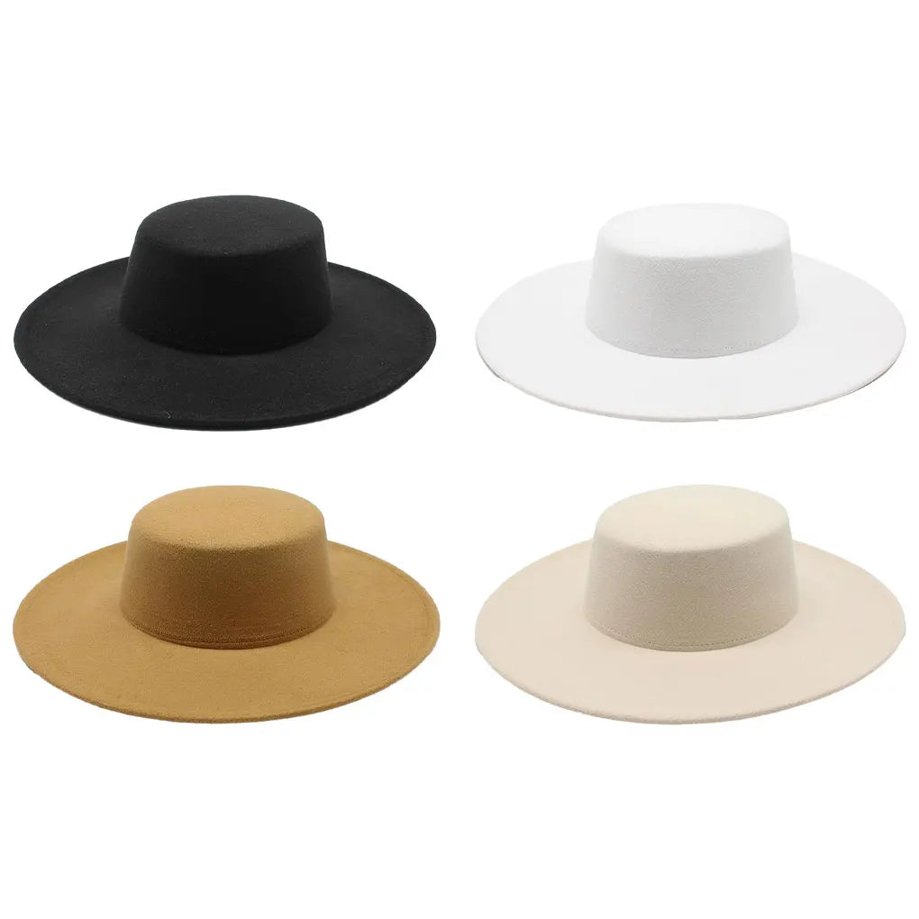 EtherealBe fashion blend top hat for ladies in black, white, brown, and beige colors