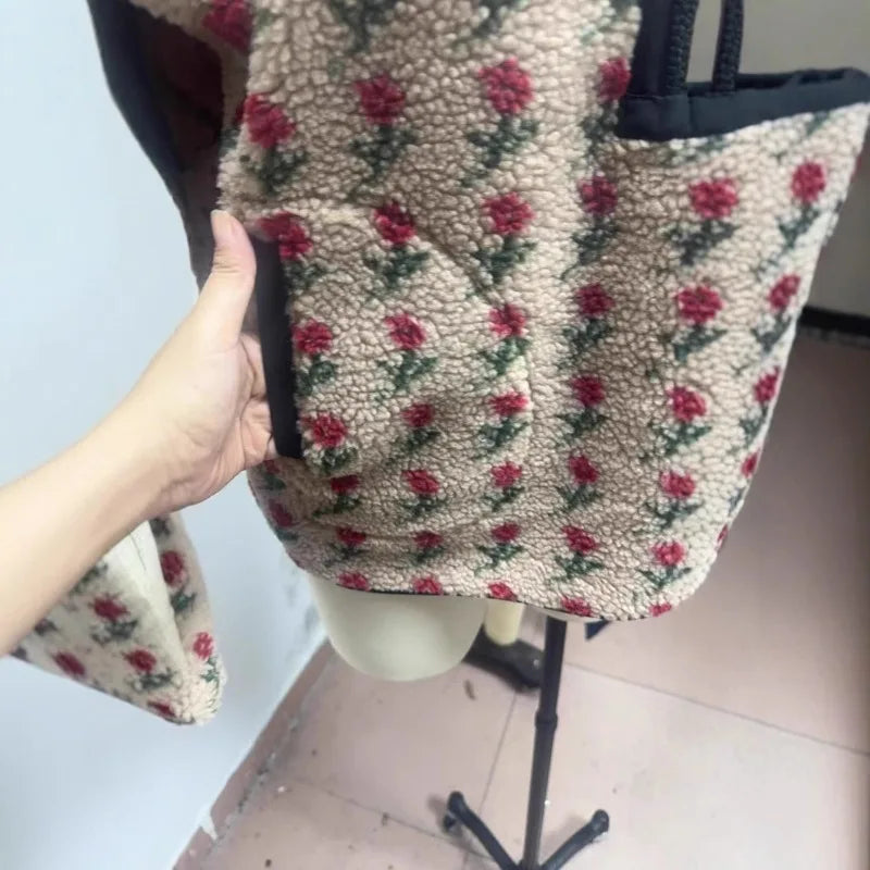 EtherealBe fashion fleece tops for winter featuring floral design for cozy style