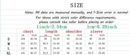 Size guide for EtherealBe fashion fleece tops for winter showing measurements in cm and inches