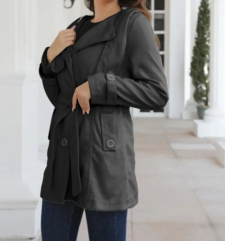 EtherealBe stylish fashion turn-down collar jacket for women, perfect for casual outings and layering