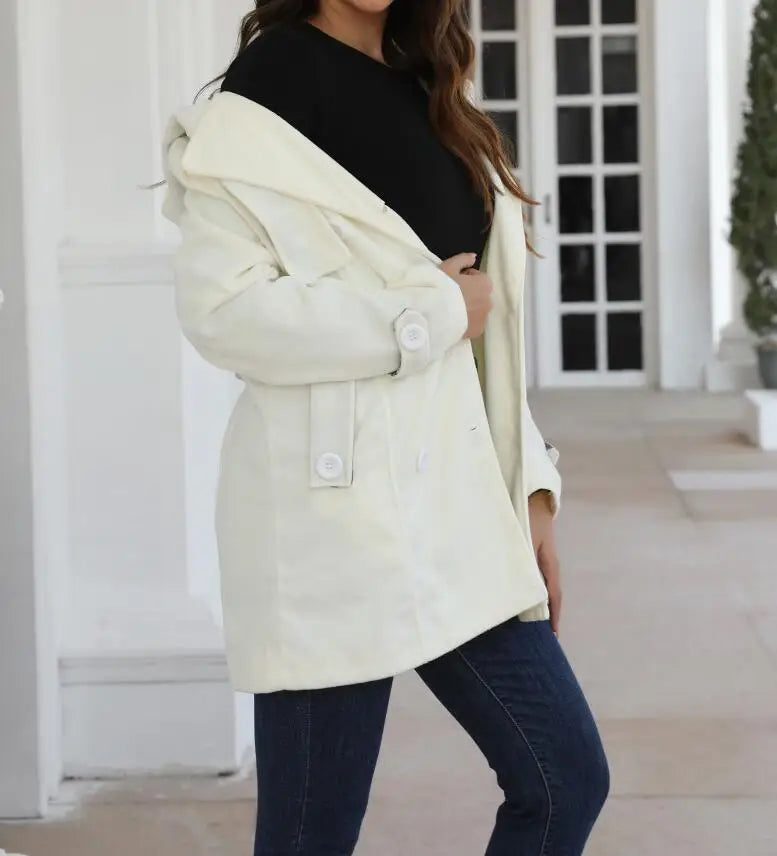 Stylish EtherealBe fashion turn-down collar jacket for women in light color, perfect for casual wear