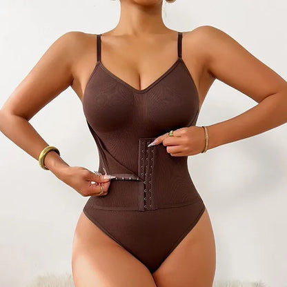 EtherealBe Firm Waist Trainer Shape Wear Bodysuit in Brown for a Sleek Silhouette