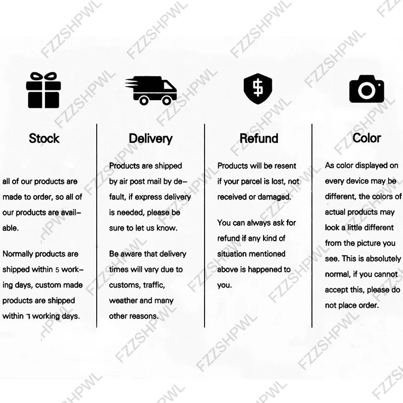 EtherealBe American vintage flare sweatpants product info banner showing stock delivery refund and color icons and policy text