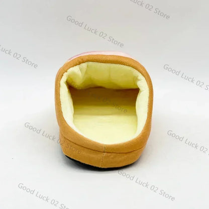 Inside view of novelty big toe slippers for home with soft lining and comfortable fit