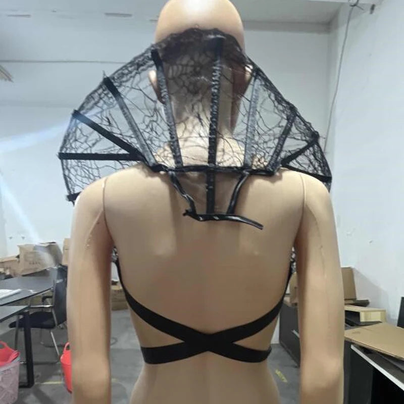 EtherealBe Gothic renaissance stand cloak collar costume featuring intricate lace detailing