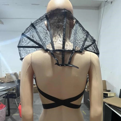 EtherealBe Gothic renaissance stand cloak collar costume featuring intricate lace detailing
