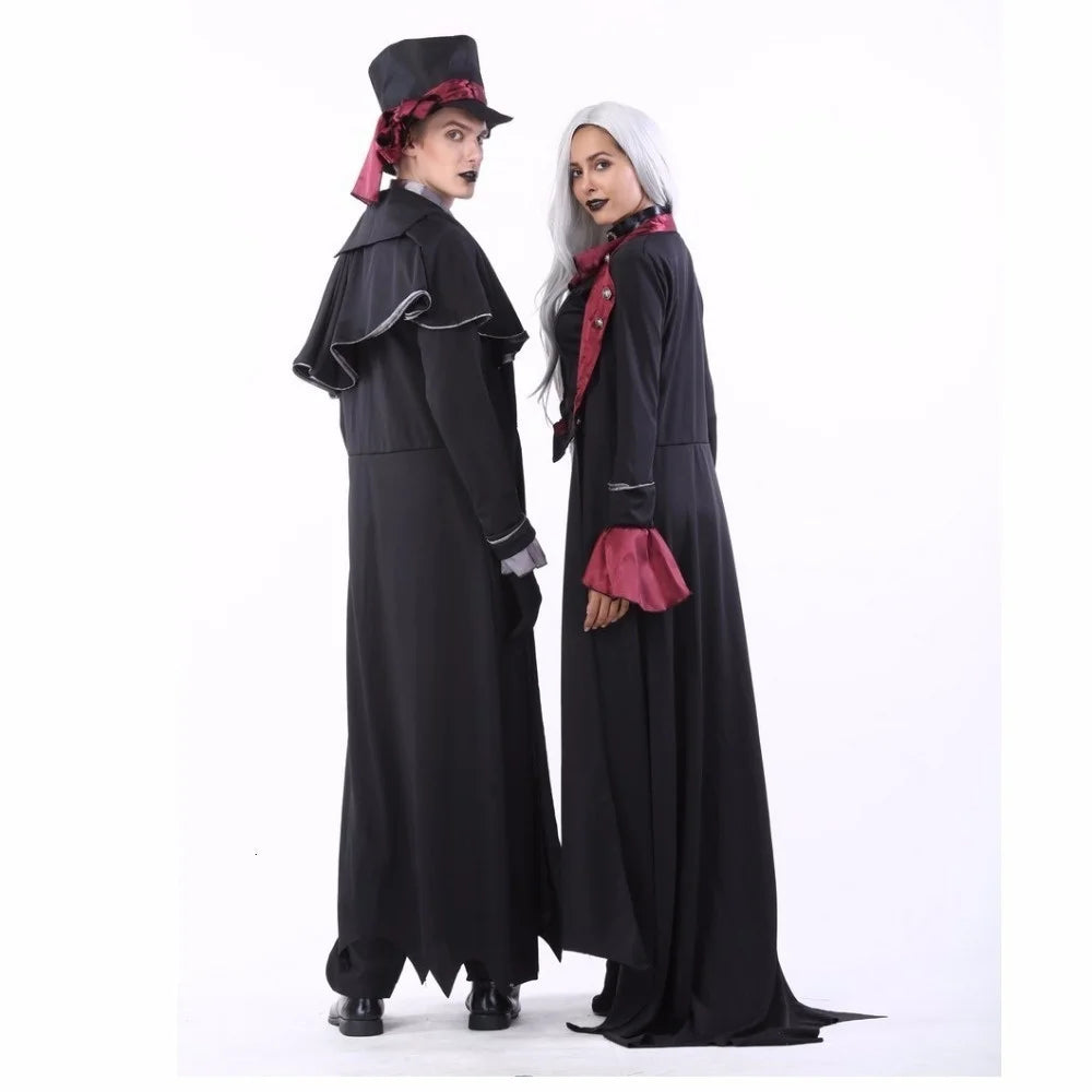 EtherealBe gothic vampire couple Halloween costume with elegant long cloaks and stylish accessories