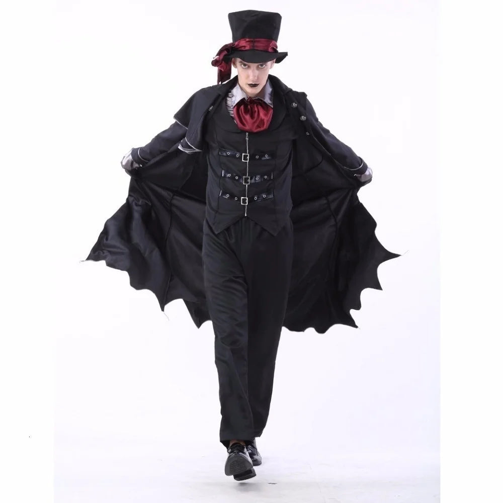 EtherealBe gothic vampire couple Halloween costume featuring a stylish black cape and Victorian-inspired attire
