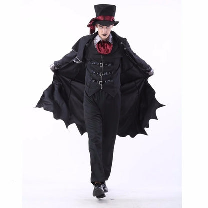 EtherealBe gothic vampire couple Halloween costume featuring a stylish black cape and Victorian-inspired attire