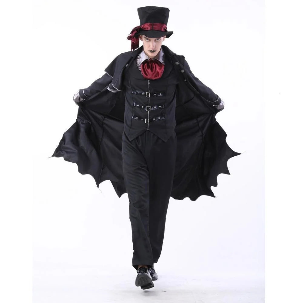 EtherealBe gothic vampire couple Halloween costume with detailed cape and formal attire