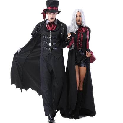EtherealBe gothic vampire couple Halloween costume with elegant capes and accessories for a dramatic look