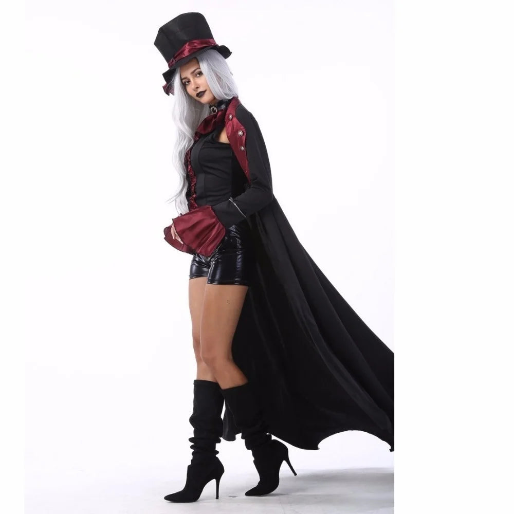 EtherealBe gothic vampire couple Halloween costume featuring a stylish black cape and accessories