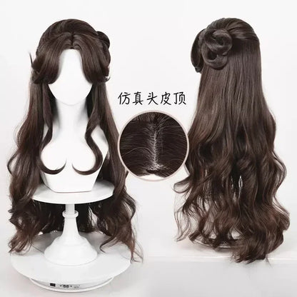 EtherealBe Ada Mesmer costume wig for Halloween featuring long wavy hair and stylish updo details