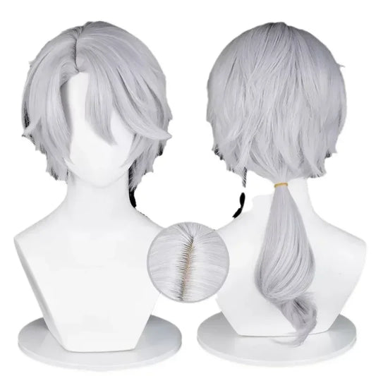 EtherealBe Ada Mesmer costume wig for Halloween with stylish gray hair and a ponytail design