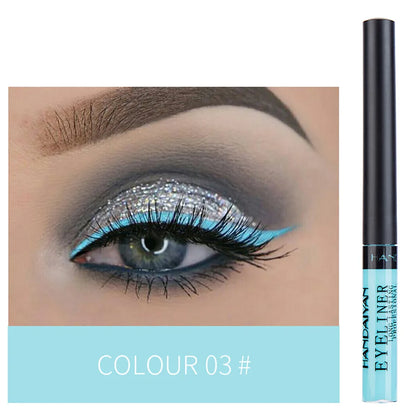 EtherealBe UV light neon eyeliner pen in vibrant blue used for a sparkling makeup look