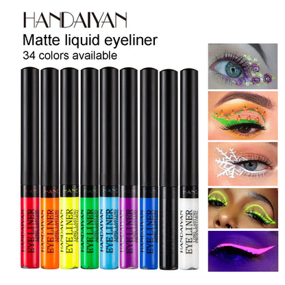 Colorful EtherealBe UV light neon eyeliner pen collection with various vibrant shades for creative makeup looks