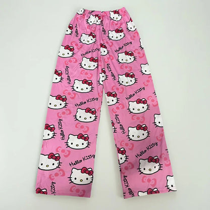 EtherealBe Hello Kitty anime pajama pants in pink with cheerful Hello Kitty design