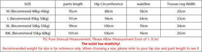 Size chart for EtherealBe hello kitty anime pajama pants showing measurements and waist details