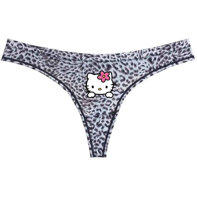EtherealBe Hello Kitty leopard thong underwear featuring a playful design and soft fabric