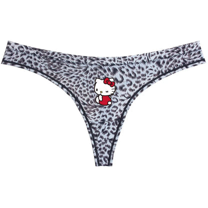Hello Kitty leopard thong underwear featuring a cute print and comfortable fit for daily wear