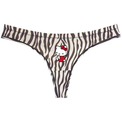 Hello Kitty leopard thong underwear featuring a playful design with Hello Kitty graphic