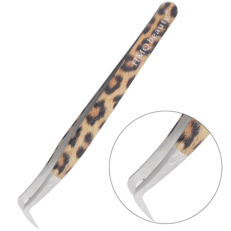 Leopard eyelash extension tweezers with a stylish design for precise lash application