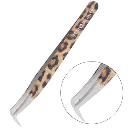 Leopard eyelash extension tweezers with a stylish design for precise lash application