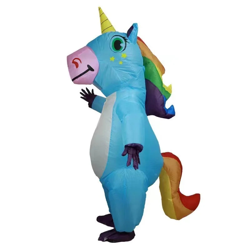 EtherealBe inflatable unicorn costume adult with colorful mane and cheerful design for festive occasions