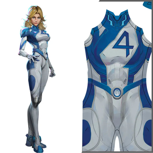 EtherealBe Invisible Woman Fantastic Four Susan Storm costume in sleek blue and white design