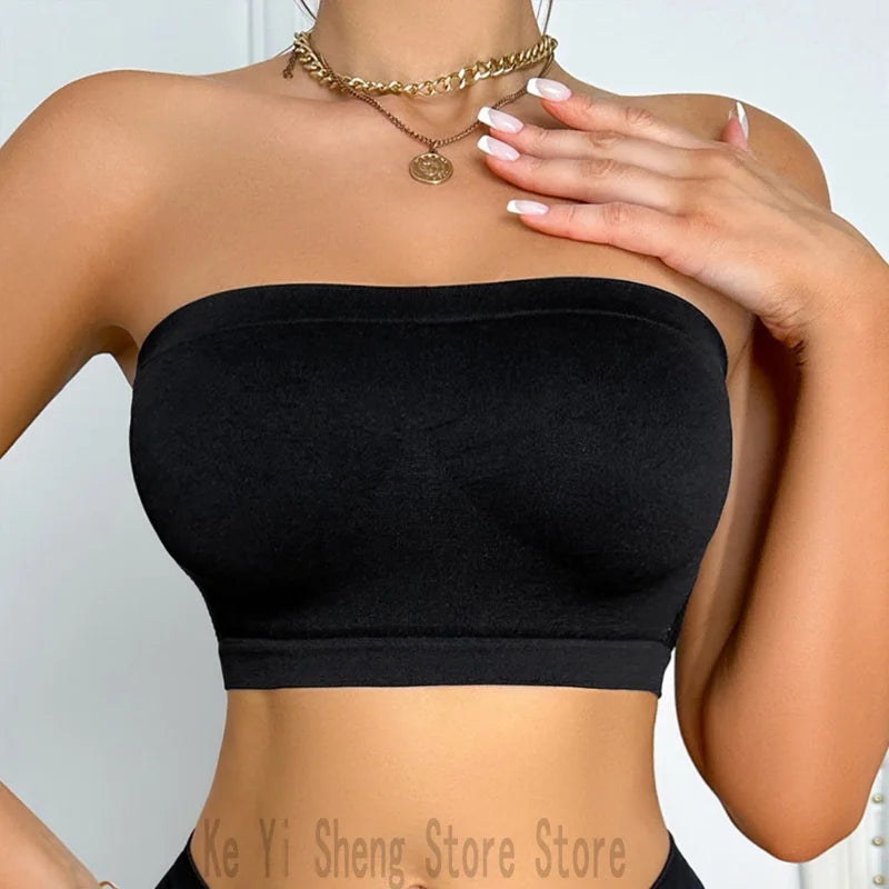 EtherealBe versatile wrap-around bra in black, perfect for layering and versatile styling options