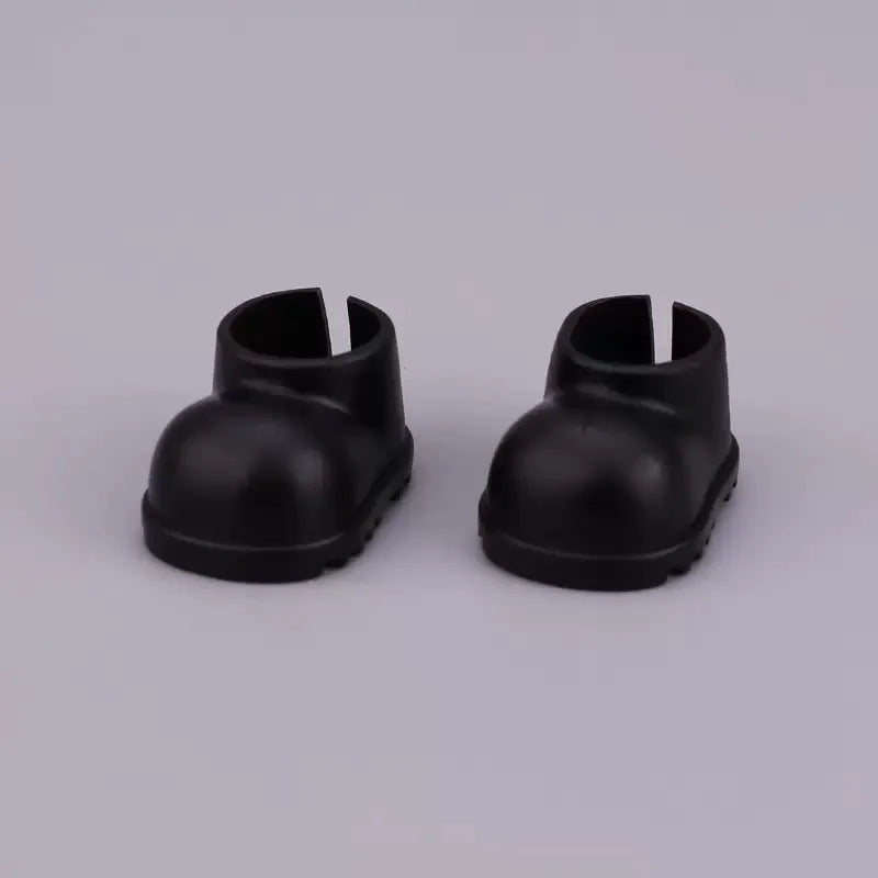 Black rubber shoes designed for Labubu doll clothes, perfect for stylish doll outfits