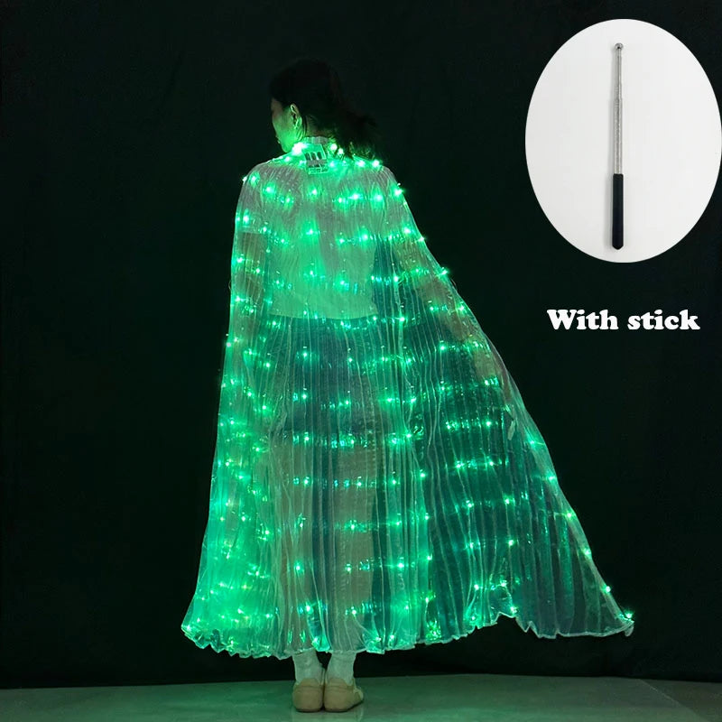 LED butterfly wing cloak in green, featuring bright lights for an enchanting look