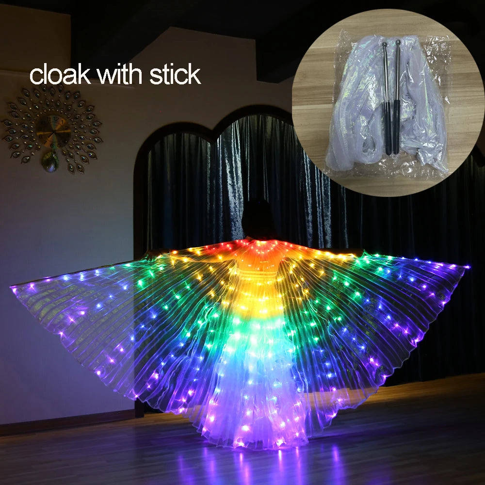 LED butterfly wing cloak with vibrant lights for stunning performances and parties