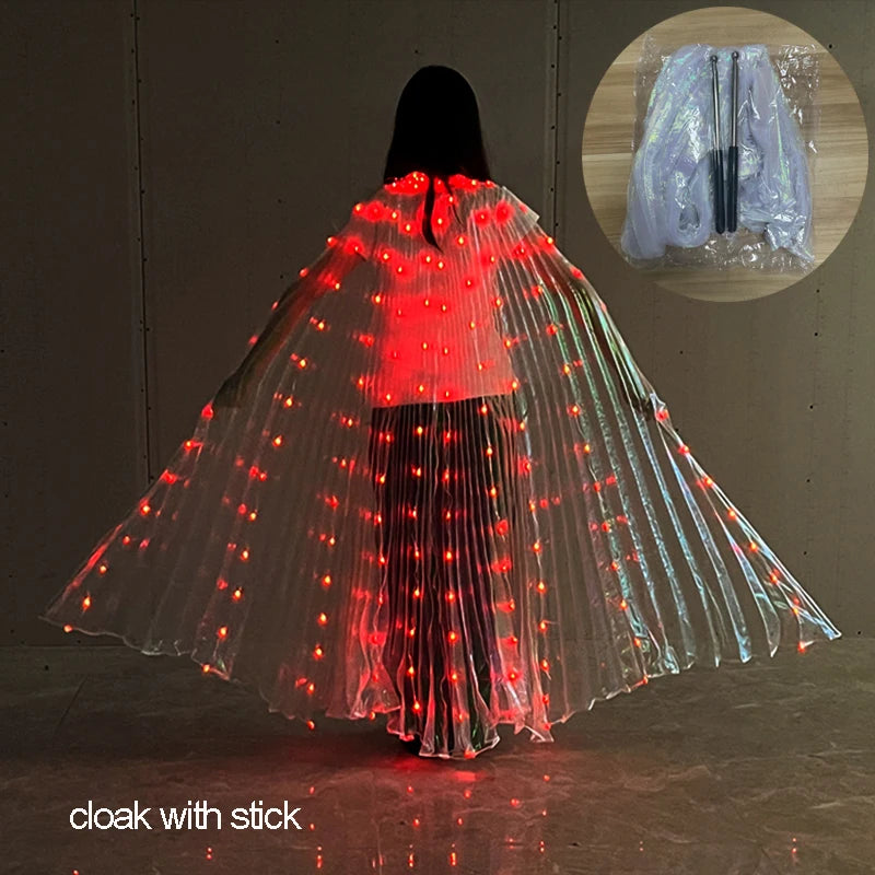EtherealBe LED butterfly wing cloak glowing in red, ideal for costumes and performances
