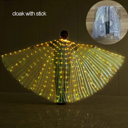 EtherealBe LED butterfly wing cloak illuminated with vibrant lights for stunning performances